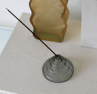 Top view of the Gray Glass Meso Incense Holder on a white background.