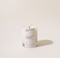 Yield 6oz Coquina Candle on a cream background.